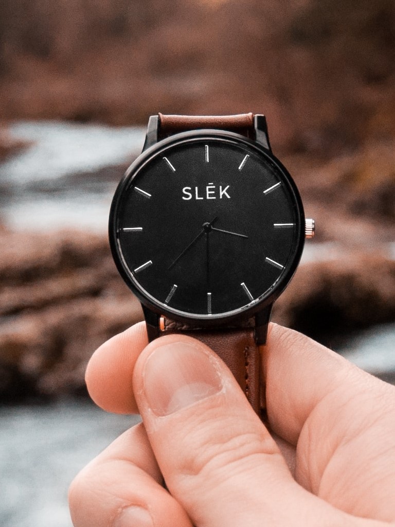 Slek Timeless leather wrist watch